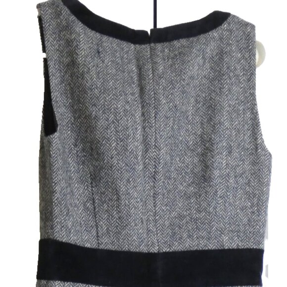 Jack Wills 100% Wool Dress US Size 4 Herringbone Black & White British Modest - Picture 4 of 11